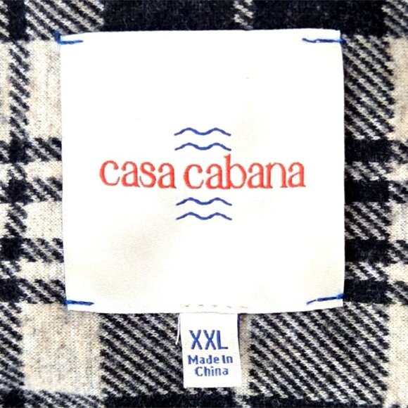 Casa Cabana XXL Black & White Plaid Flannel Button-Up Shirt - Picture 7 of 8